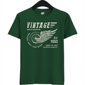 A Vintage Motorcycle Addict Est 1953 | Retro Verjaardag Motor Cadeau Shirt - T-Shirt - Unisex - Bottle Green - Maat 4XL