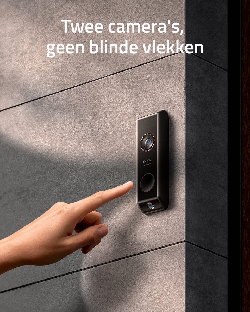 Afbeelding 2 van eufy Video Deurbell Dual 2 Pro met HomeBase 2 - 2K-resolutie - Doorbell - dubbele camera's - pakketdetectie - gezichtsherkenning - draadloze installatie - compatibel met Amazon Alexa en Google Assistant