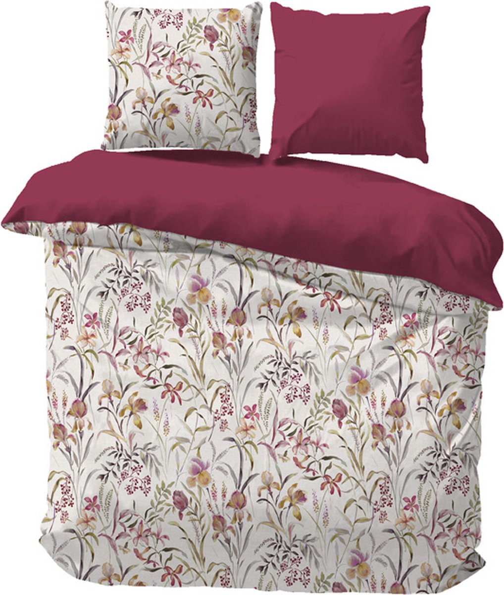 iSleep Dekbedovertrek Anne Fleur - Tweepersoons - 200x200/220 cm - Wit
