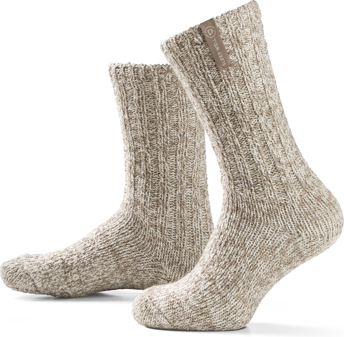 SOXS.co® Wollen sokken | SOX3245 | Beige | Kuithoogte | Maat 42-46 | Sleep Well label