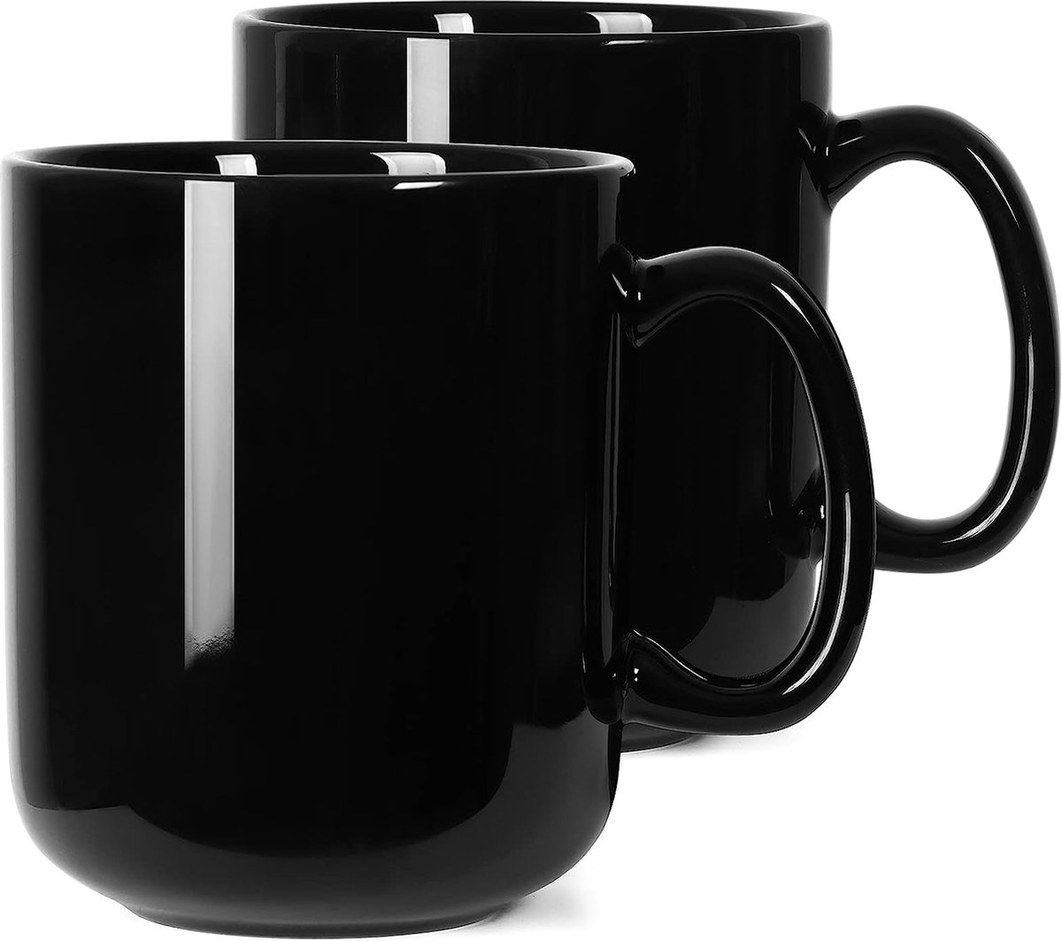 Plain Porselein Boss Big Grote koffiemok, 600 ml, zwart