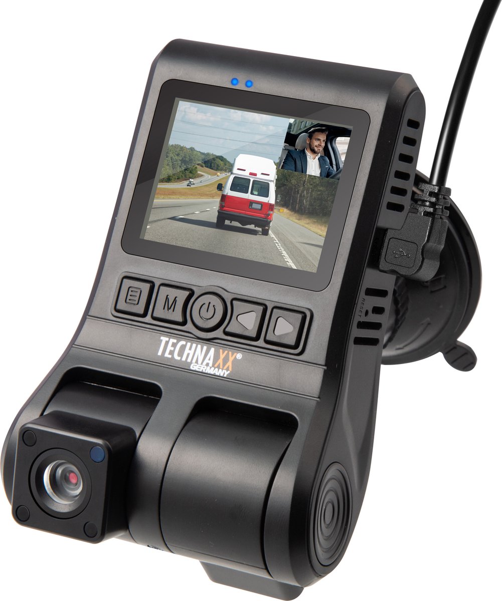 Technaxx TX-185 Dubbele Dashcam - FullHD - 1080p - Zwart