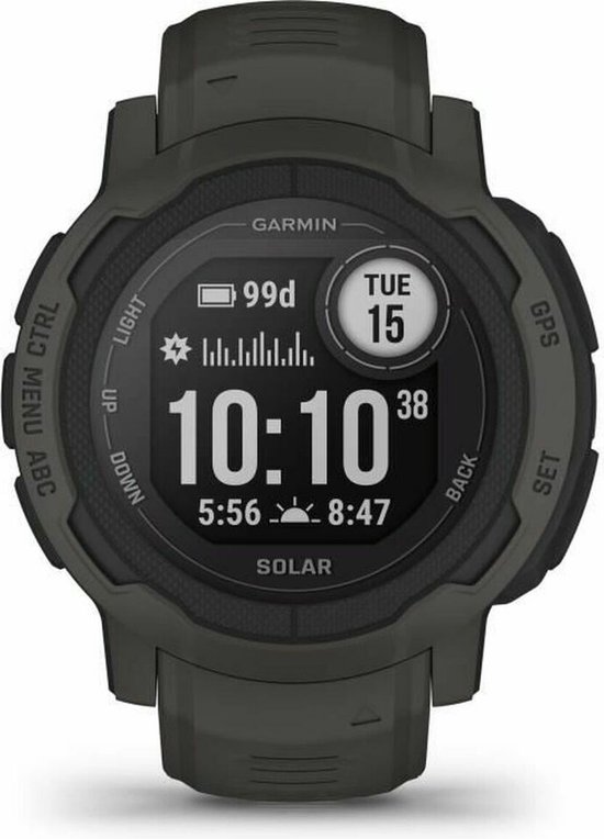 Foto: Garmin instinct 2 solar sporthorloge met gps smartwatch voor heren zon oplaadbaar 45mm graphite