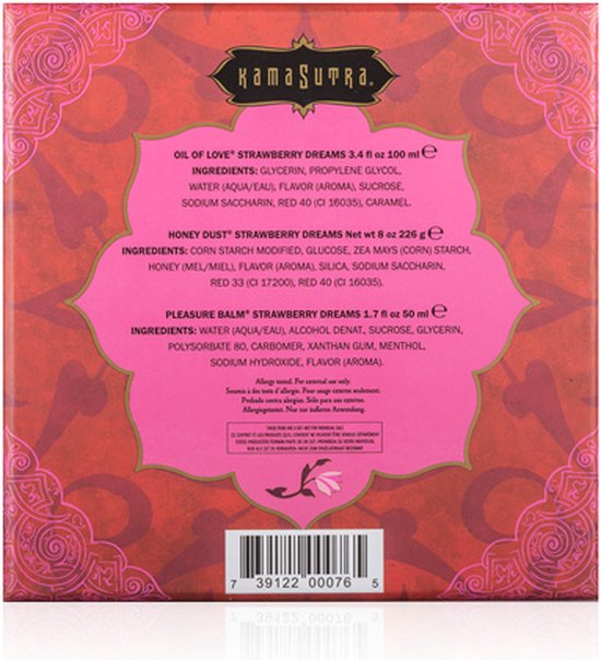 Ensemble de massage Kamasutra Treasure Trove à la fraise