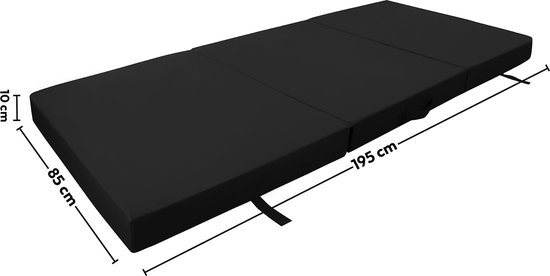 b'Opvouwbaar matras Wicotex Antraciet 195x85x10cm | Vouwmatras | Logeermatras'