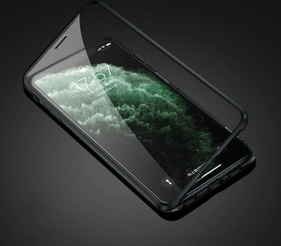 Coque iPhone 12 Pro Max Coque Arrière Magnétique - Coque iPhone 12 Pro Max Avec Glas Trempé Double Face - Zwart