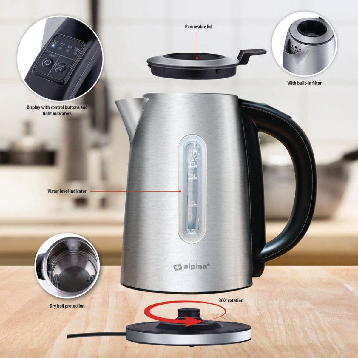 Aigostar Electric Kettle Temperature Control & Tea Infuser 1.7L, Hot Water Tea  Kettle with Variable Temperature LED Indicator Light Change Auto Shut-Off -  Yahoo Shopping