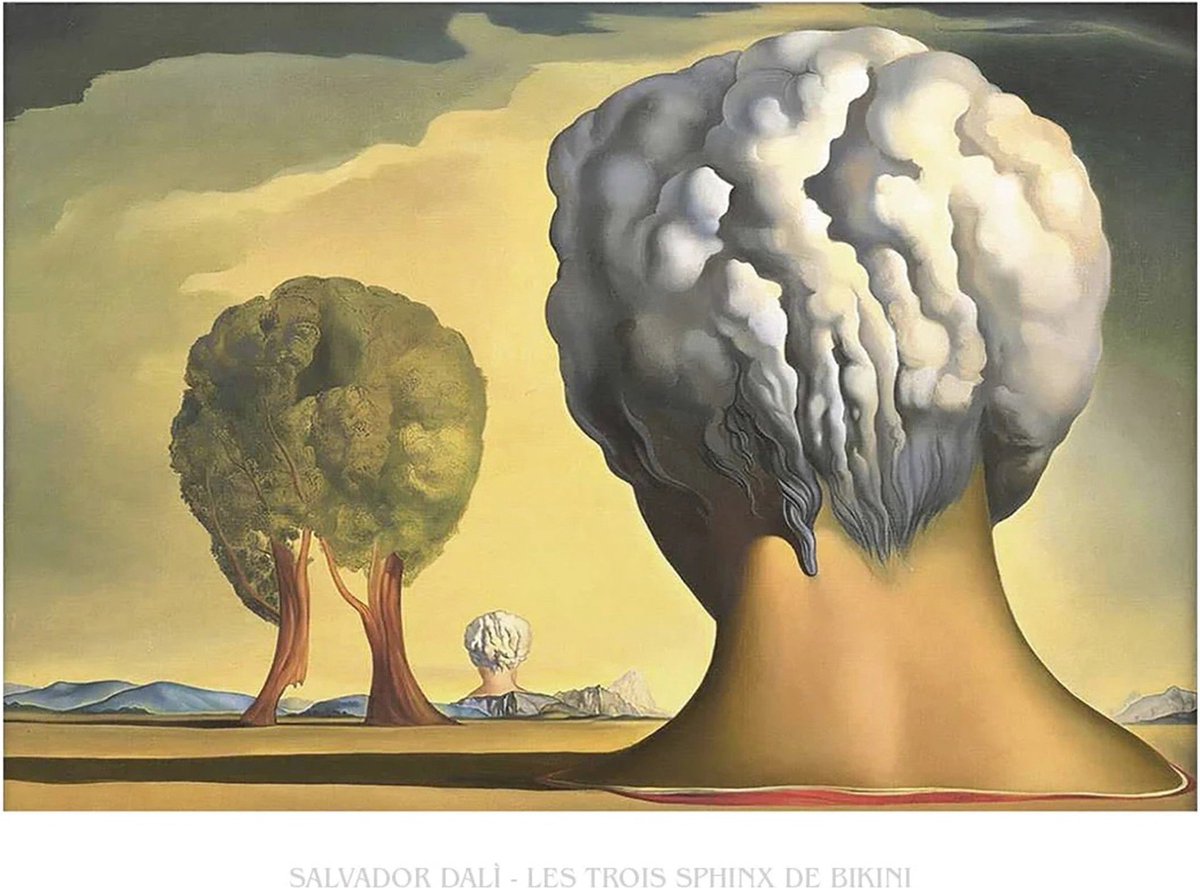 PGM Kunstdruk Salvador Dali - Les Trois Sphinx de Bikini 80x60cm Divers