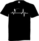 Grappig t-shirt - hartslag - heartbeat - vissen - maat 6XL