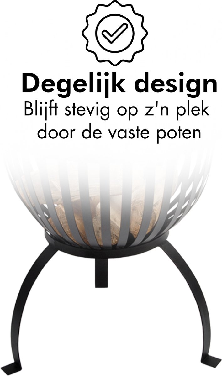 Esschert Design Fire Basket - 61 x 50 x 54,5 cm - Black