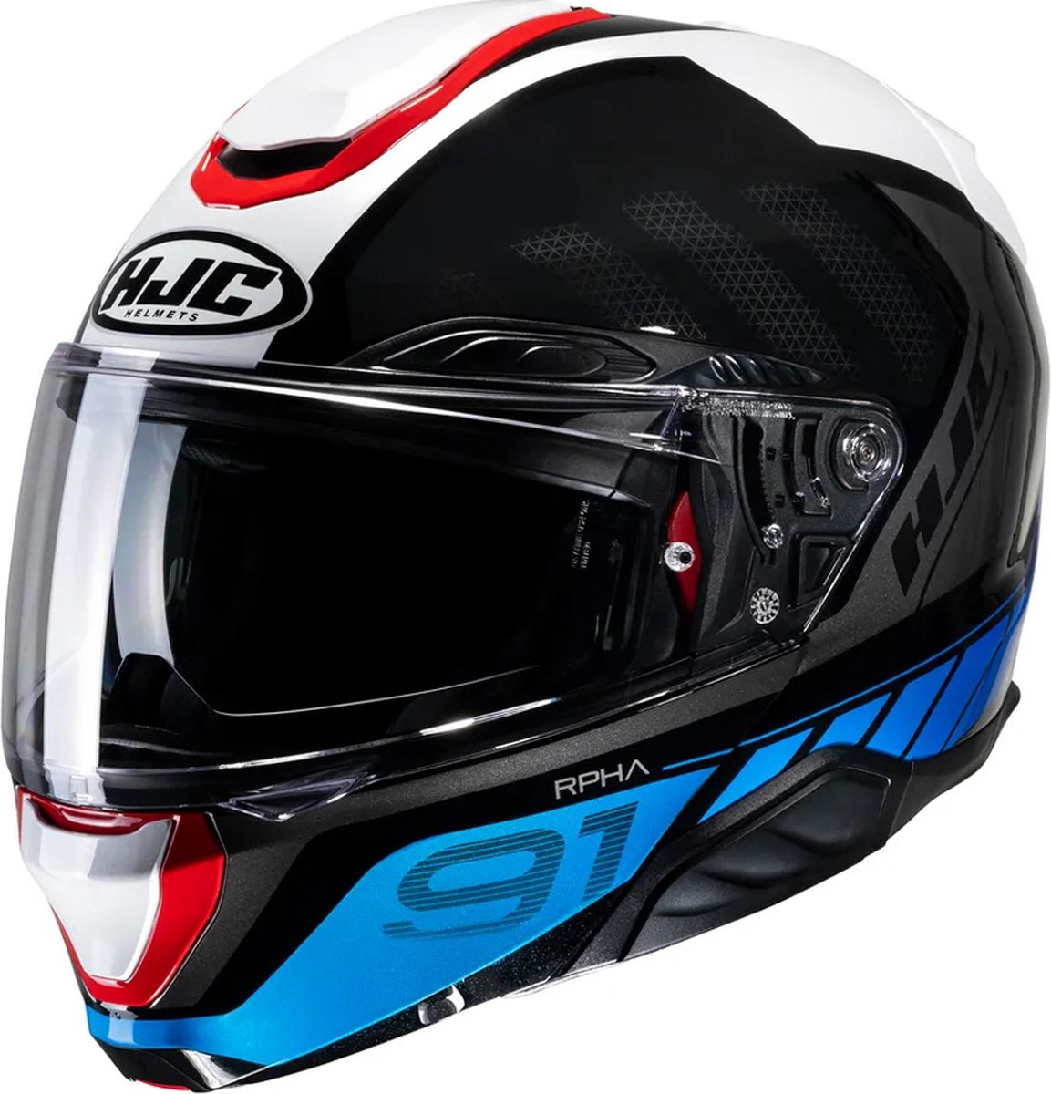 Hjc Rpha 91 Rafino Black Blue Mc21 Modular Helmets XS - Maat XS - Helm