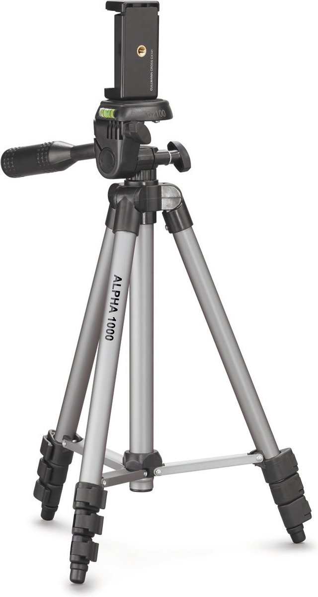 Cullmann Alpha 1000 Mobile | Aluminium statief voor smartphone en camera | Kleur: zilvergrijs