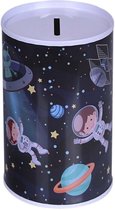 Spaarpot astronaut - metaal - D12 x H16 cm - ruimte/space thema