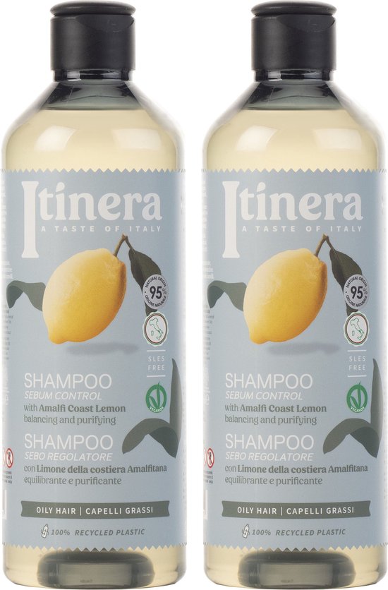 ITINERA Shampoo voor vettig haar met citroen van de kust van Amalfi, 370 ml (2 stuks)