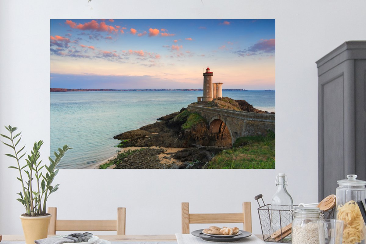 Muurstickers - Sticker Folie - Minou vuurtoren in Frankrijk - 120x80 cm - Plakfolie - Muur