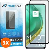 Mobigear Screenprotector geschikt voor Xiaomi Mi 10T Pro Glazen | Mobigear Premium Screenprotector - Case Friendly - Zwart (3-Pack)