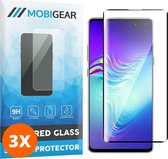 Mobigear Screenprotector geschikt voor Samsung Galaxy S10 5G Glazen | Mobigear Premium Screenprotector - Case Friendly - Zwart (3-Pack)