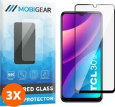 Mobigear - Screenprotector geschikt voor TCL 30 SE Glazen | Mobigear Premium Screenprotector - Case Friendly - Zwart (3-Pack)