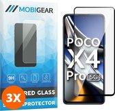 Mobigear Screenprotector geschikt voor POCO X4 Pro 5G Glazen | Mobigear Premium Screenprotector - Case Friendly - Zwart (3-Pack)