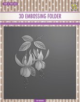 EF3D055 Nellie Snellen -  3D Embossing Folder - Fuchsia bloem - flower - Fuksia