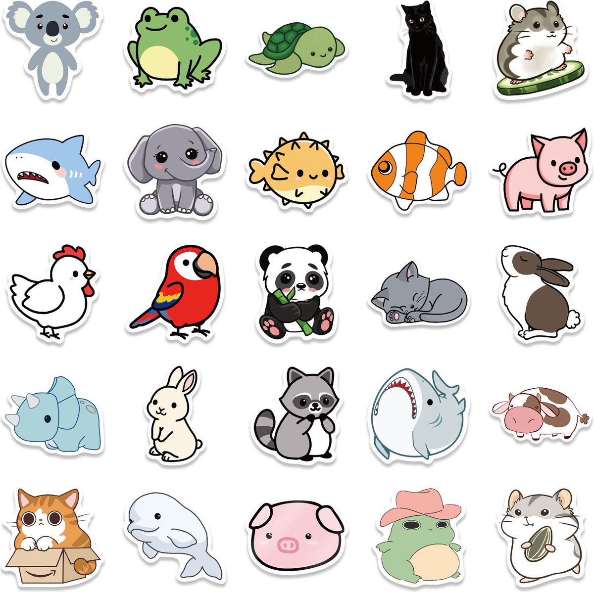 Schattige Dieren Stickers 50 Stuks - Animals Stickers — afbeelding 7