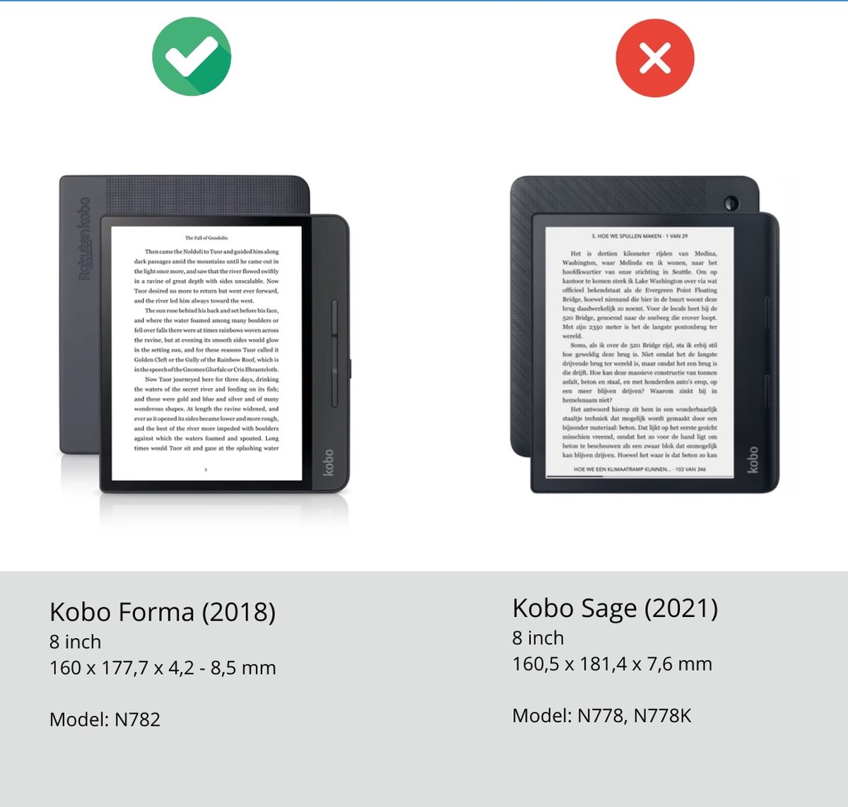 kwmobile Étui pour liseuse électronique Compatible avec Kobo Sage