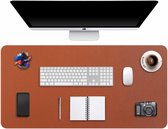 Grote bureauonderlegger, bureaumat, bureaubescherming, schrijfblok, voor laptop/toetsenbord/muis, PU-leer, waterdicht + suède, antislip, 90 x 43 cm (bruin)
