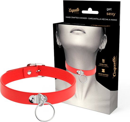 COQUETTE ACCESSORIES | Coquette Hand Crafted Choker Fetish - Red | BDSM | Bondage | Fetish | Sex Toy for Woman | Kinky