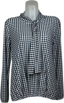 Angelle Milan – Travelkleding voor dames – Zwart/Witte blouse met Koord – Ademend – Kreukvrij – Duurzame Jurk - In 5 maten - Maat XXL