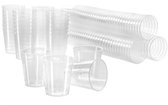 120x borrelbekers herbruikbaar - borrelglaasjes - borrelglas voor feestjes, camping en onderweg - herbruikbaar en vaatwasmachinebestendig (120 stuks - transparant)