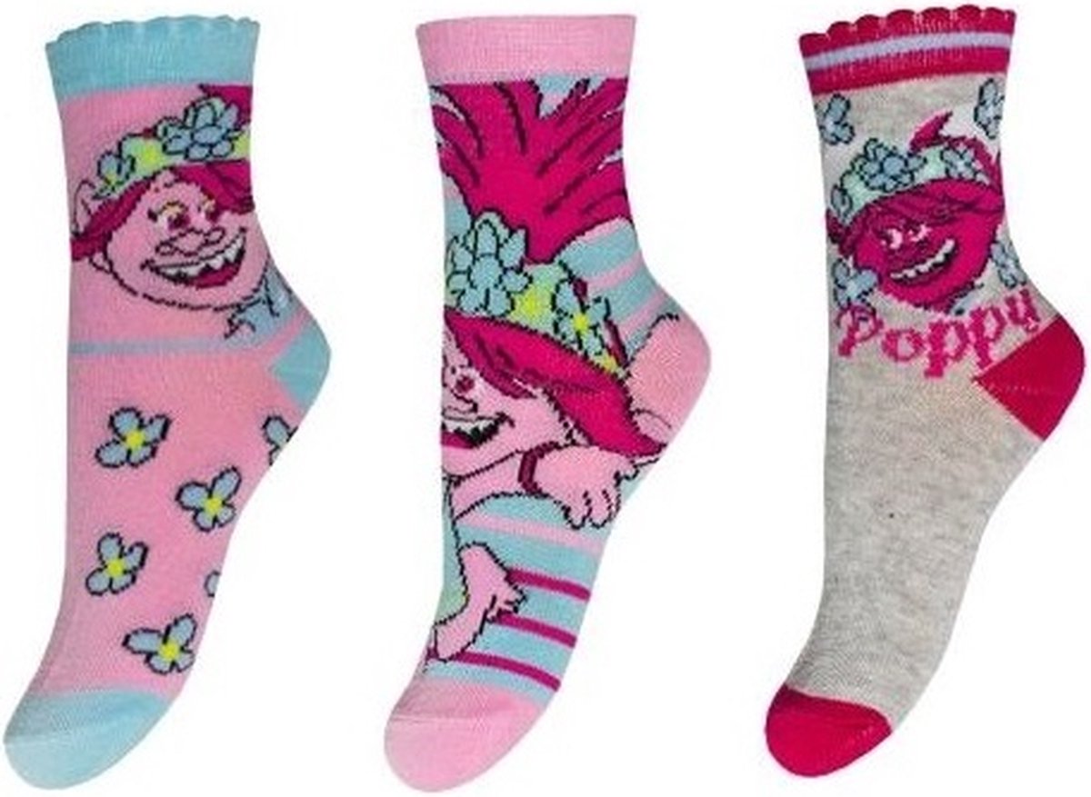 Trolls - sokken Trolls - 3 paar - maat 23/26