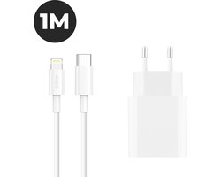Unieke 20W iPhone Snellader - Inclusief Lightning Oplaadkabel van 1 Meter - Geschikt voor Apple iPhone 14 / 13 / 12 / 11 X