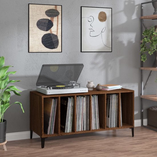 Platenkast 84,5x38x48 cm bewerkt hout oud houtkleurig kopen? | .nl