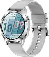 Kiraal Deluxe 3 - Smartwatch Heren - Smartwatch Dames - Stappenteller - Full Screen - Fitness Tracker - Activity Tracker - Smartwatch Android & IOS - Grijs