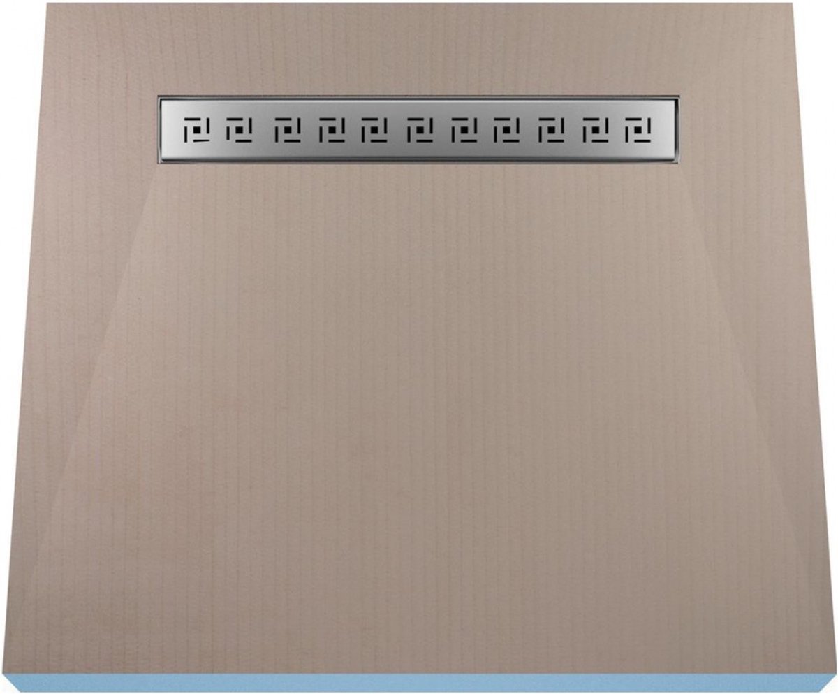 Betegelbare doucheplaat 90 x 140 cm Tivano Oneway Wiper Showerlay doucheplank eenzijdig aflopend afvoer van roestvrij staal