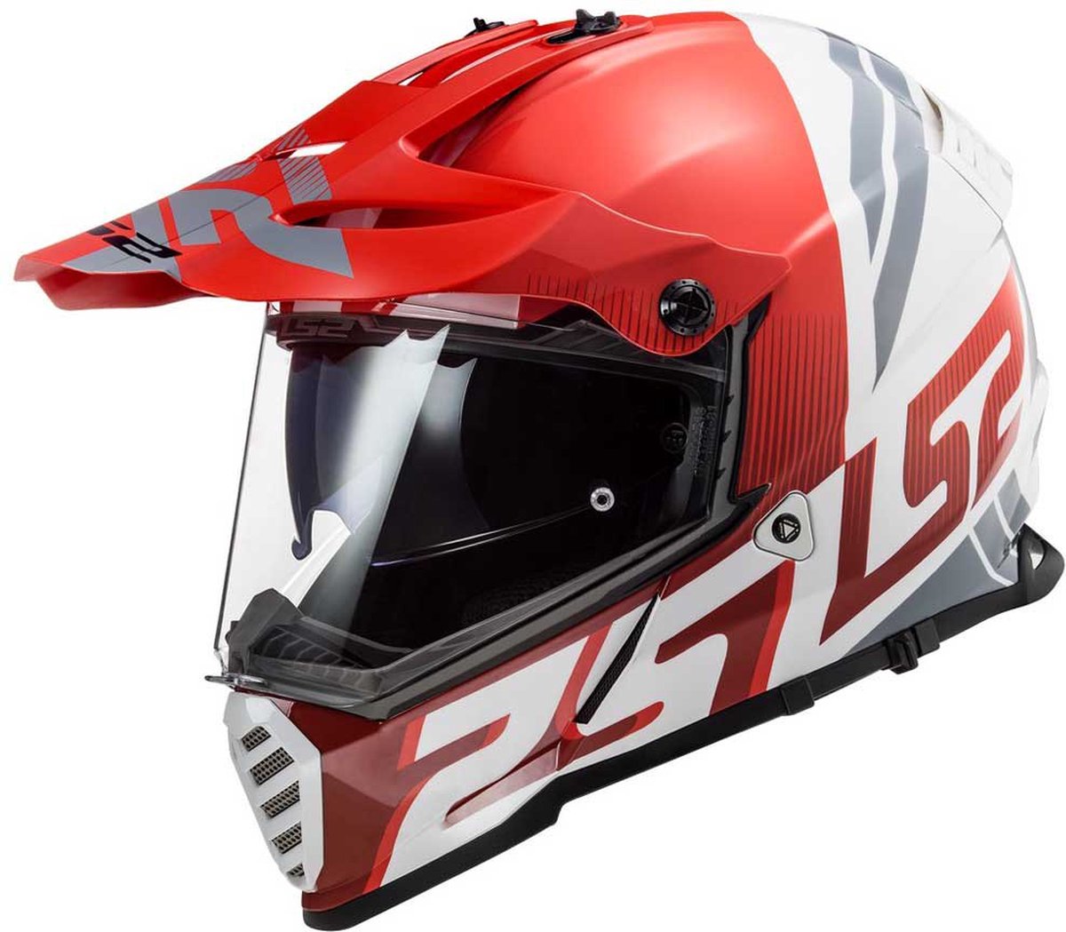LS2 Helm Pioneer EVO Evolve MX436 glans rood / wit maat S