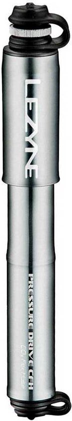 Lezyne Pressure Drive CFH - Handpomp / Co2 Dispenser - Fietspomp - Tot 8.3 bar - Presta en Schrader ventielen - Aluminium - Grijs