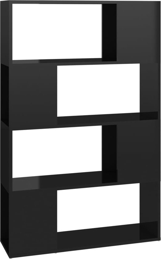 vidaXL-Boekenkast/kamerscherm-80x24x124,5-cm-hoogglans-zwart