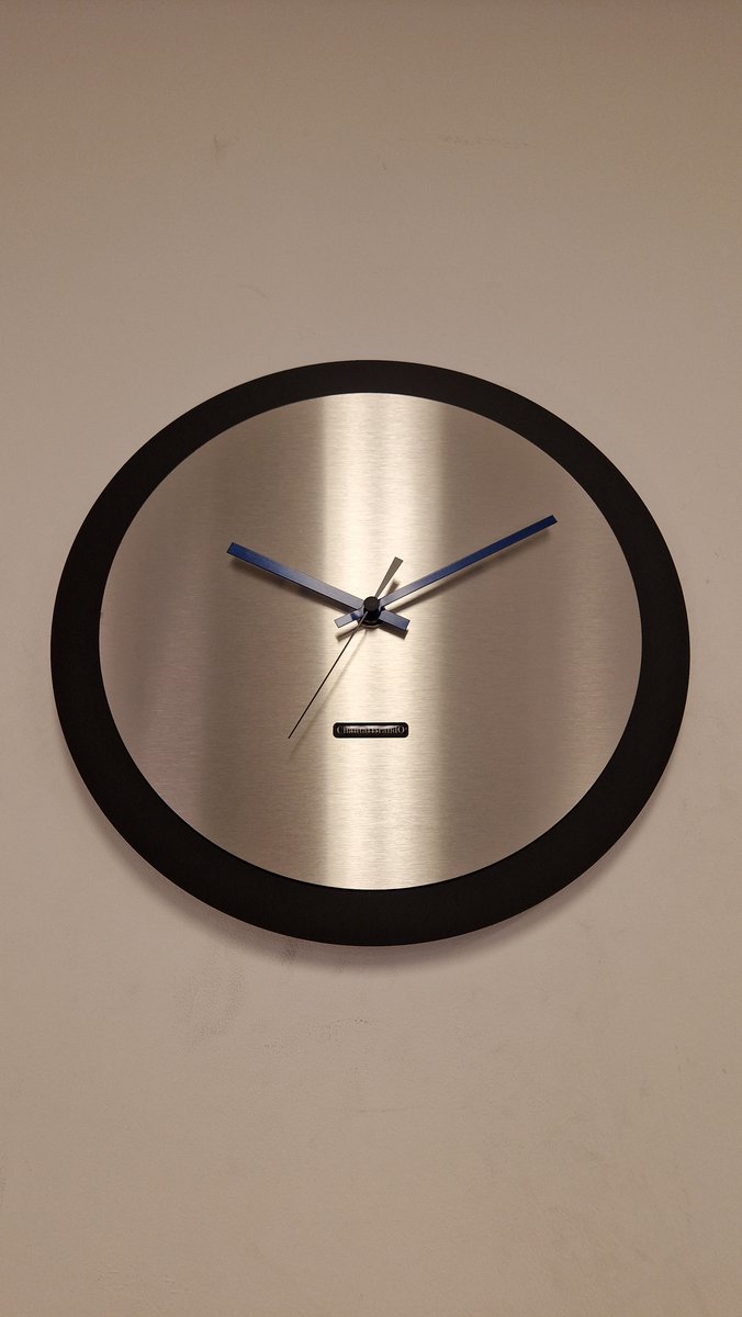Wandklok ChantalBrandO MISTRAL BLACK & RVS -- MODERN DESIGN