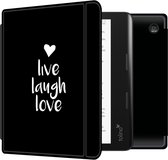 iMoshion Ereader Cover / Hoesje Geschikt voor Kobo Sage / Tolino Epos 3 - iMoshion Design Slim Hard Case Bookcase - Zwart / Live Laugh Love