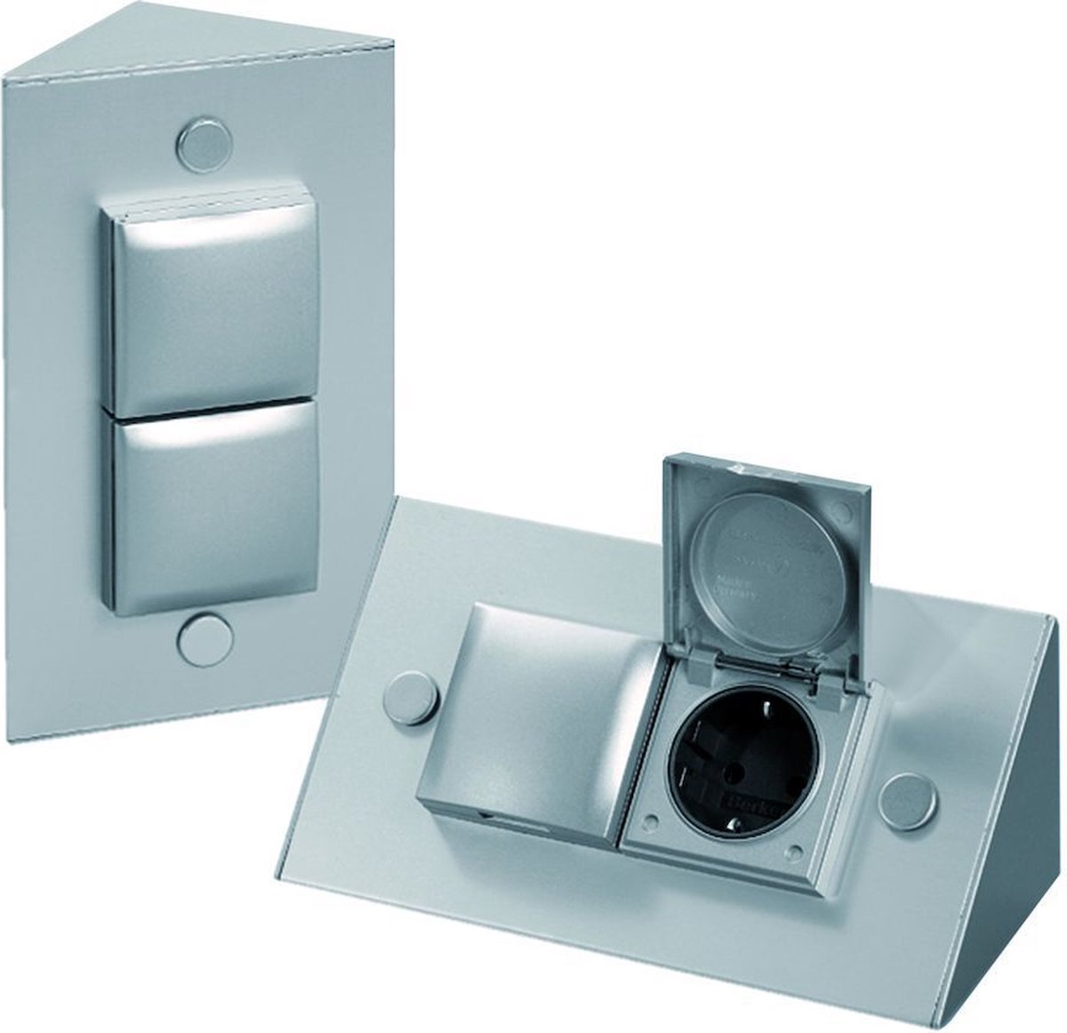 Thebo Energie-hoekzuil. Belgische aarding. Aluminium