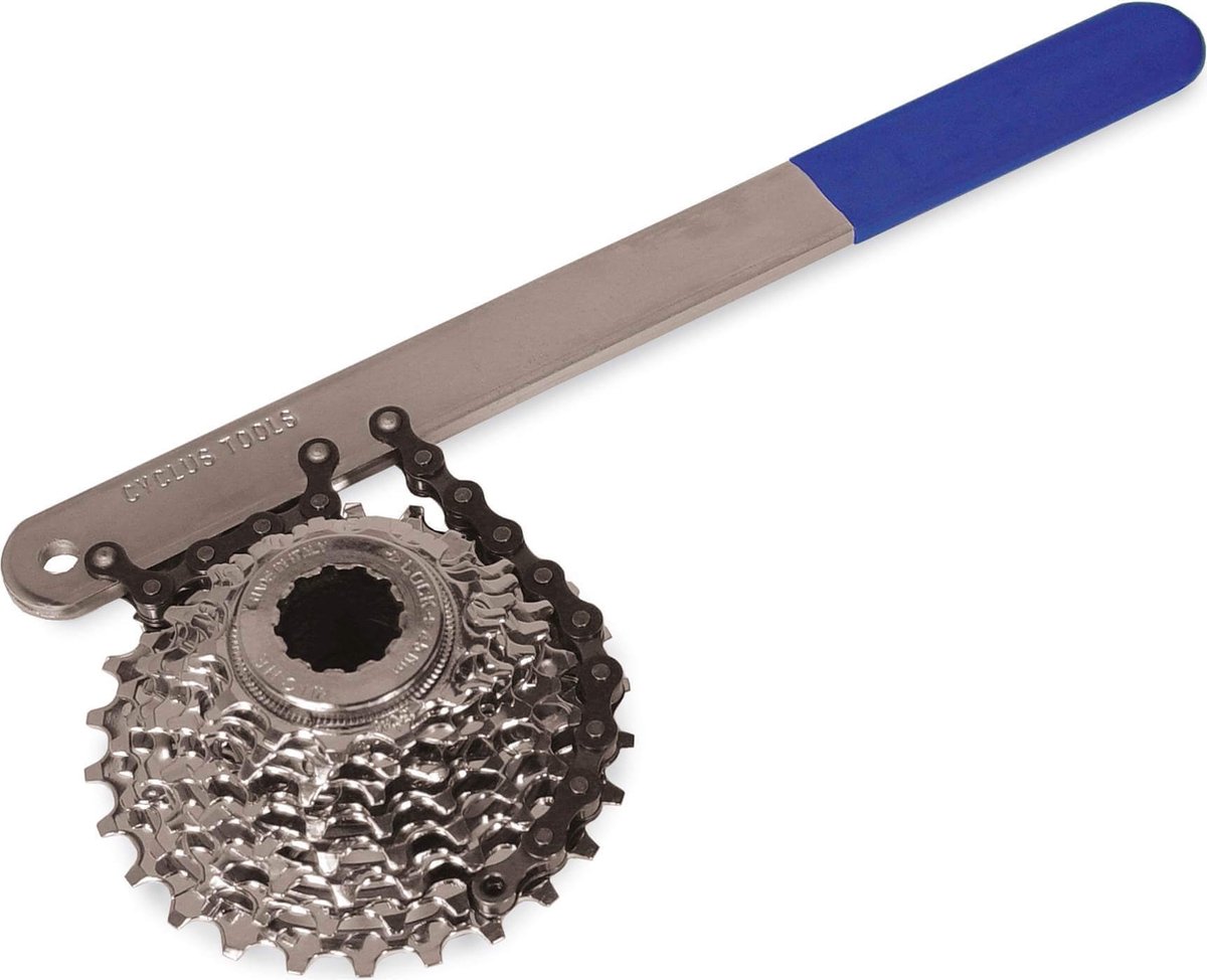 Cyclus Tandkransafnemer met ketting - Tot 8-speed - Staal - Blauw