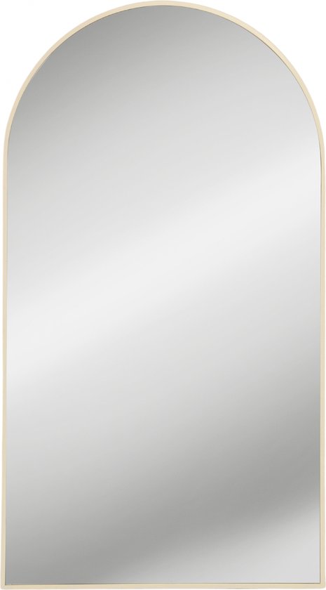 Grote Passpiegel Ovaal Beige - Metaal - Spiegel - Hangspiegel - Wandspiegel - 200x120 cm