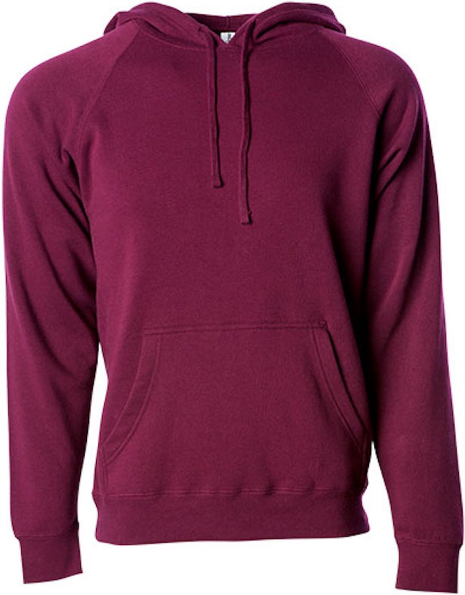 Independent Unisex Midweight Special Blend Raglan Hooded Pullover – L Maroon
