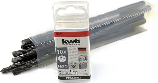 KWB Hamerboor Ø 8 mm - 215 / 150 - SDS Plus - Premium - Koker 10 stuks