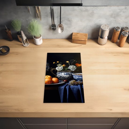 TMK ArtDeko Inductie Beschermer 30x52 cm Keuken Decoratie Kookplaat Beschermer voor Inductiekookplaat Afdekplaat Anti Slip Mat - Zwarte Spaanse peper