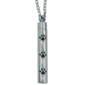 Collier avec pendentif en frêne cylindre de 4 cm - Bijou commémoratif pour chien - Acier de Premium - Longueur 45 cm