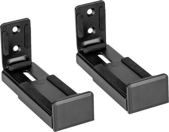 Ophangbeugels voor Soundbar - 2 stuks - Universeel - Met anti-slip - Bevestiging aan muur - Zwart