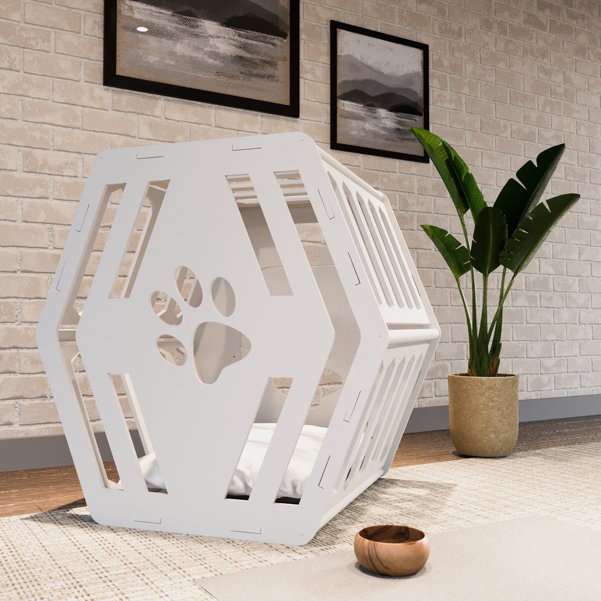 Gimars 94 x 58 x 63 cm Hondenmeubelkist met opbergladen, Heavy Duty