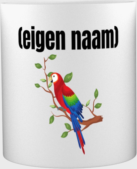 Akyol papegaai op een tak met eigen naam Mok met opdruk papegaai papegaai...